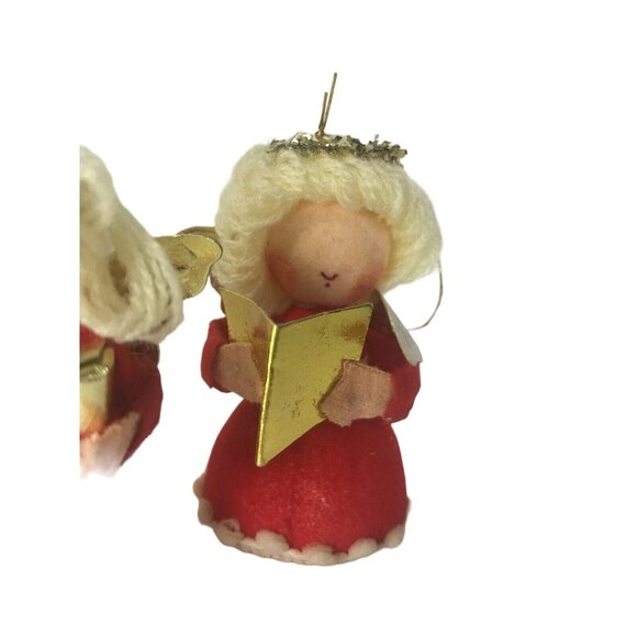 Vintage Blonde Choir Angels Christmas Ornament Decoration Flocked Foam Taiwan - Picture 5 of 12